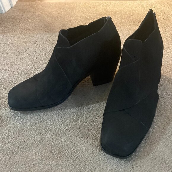 New Eileen Fisher Leather Zip Block Heel Bootie 7.5 - Picture 2 of 10